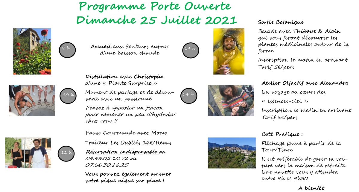 Portes ouvertes : programme du 25 juillet 2021