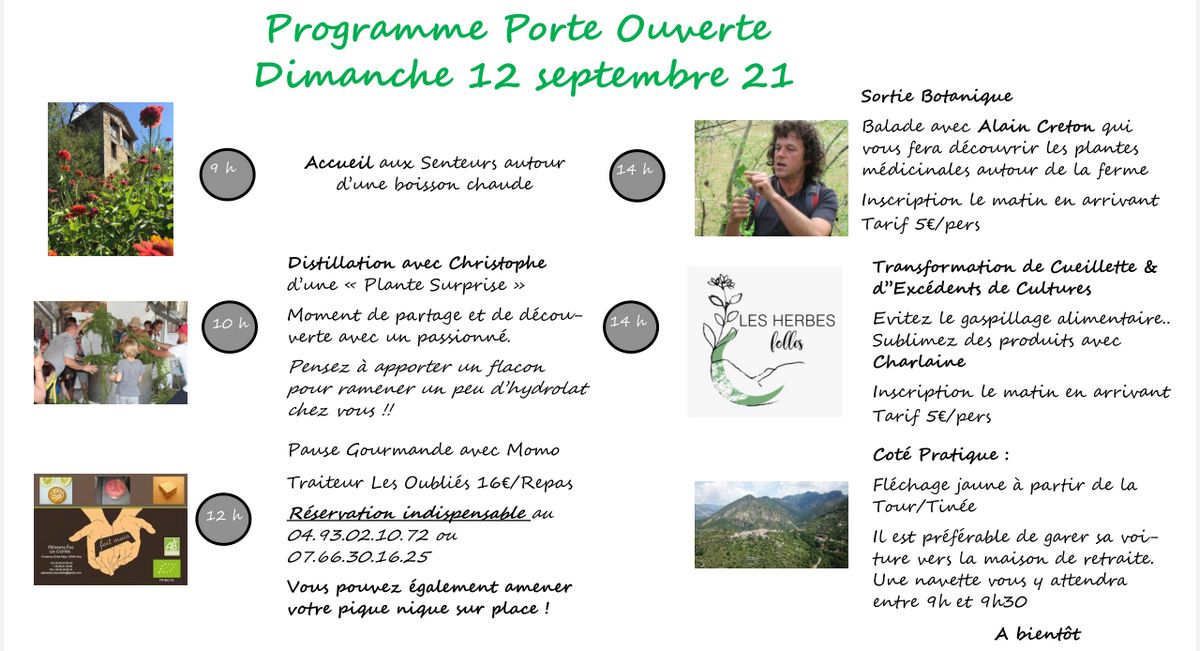 Portes ouvertes : programme du 12 septembre 2021